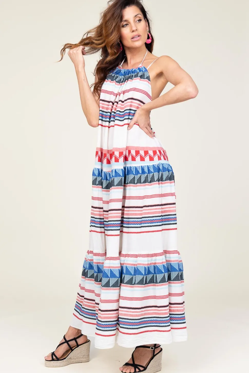 Best Sale Devotion Jacquard Maxi Dress Oriana | Blue... | | Little Soho