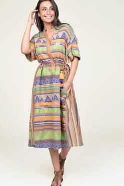 New Devotion Jacquard Midi Dress Veloudenia | Orange... | | Little Soho