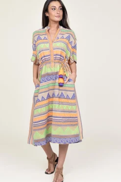 New Devotion Jacquard Midi Dress Veloudenia | Orange... | | Little Soho