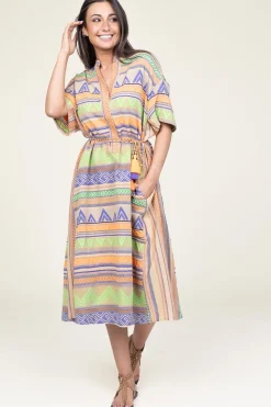 New Devotion Jacquard Midi Dress Veloudenia | Orange... | | Little Soho