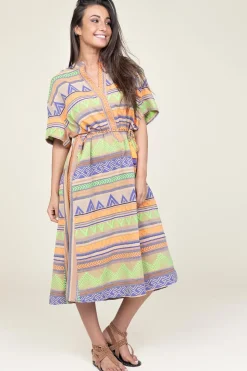 New Devotion Jacquard Midi Dress Veloudenia | Orange... | | Little Soho