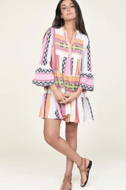 Shop Devotion Jacquard Mini Dress Ella | Pink... | | Little Soho