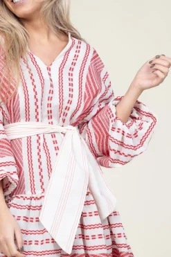 Clearance Devotion Jacquard Mini Dress Isabella | Red... | | Little Soho