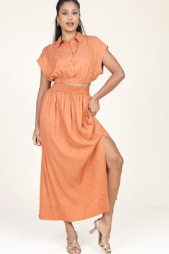 Hot Twinset Jacquard Skirt With Pockets Lia | Camel... | | Little Soho