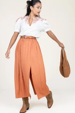 Hot Twinset Jacquard Skirt With Pockets Lia | Camel... | | Little Soho