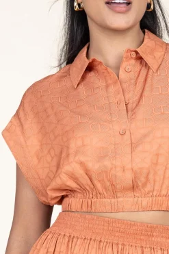 Hot Twinset Jacquard Skirt With Pockets Lia | Camel... | | Little Soho