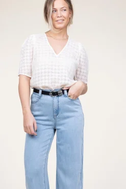 Clearance Dante 6 Jacquard Viscose Blend Top Pomona | White... | | Little Soho