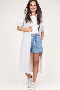 Shop Dante 6 Jersey Top With Poplin Sleeves Elyse | Natural... | | Little Soho