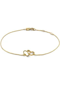 Store Just Franky 14K Gold Vintage Open Hearts Bracelet | Gold... | | Little Soho