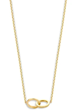 Store Just Franky 14K Golden Necklace Iconic Double Open Circle 43 Cm | Yellow Go... | | Little Soho