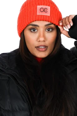 Online CC Heart Knitted Beanie Bella | Orange... | | Little Soho