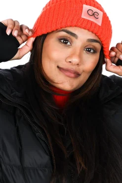 Online CC Heart Knitted Beanie Bella | Orange... | | Little Soho