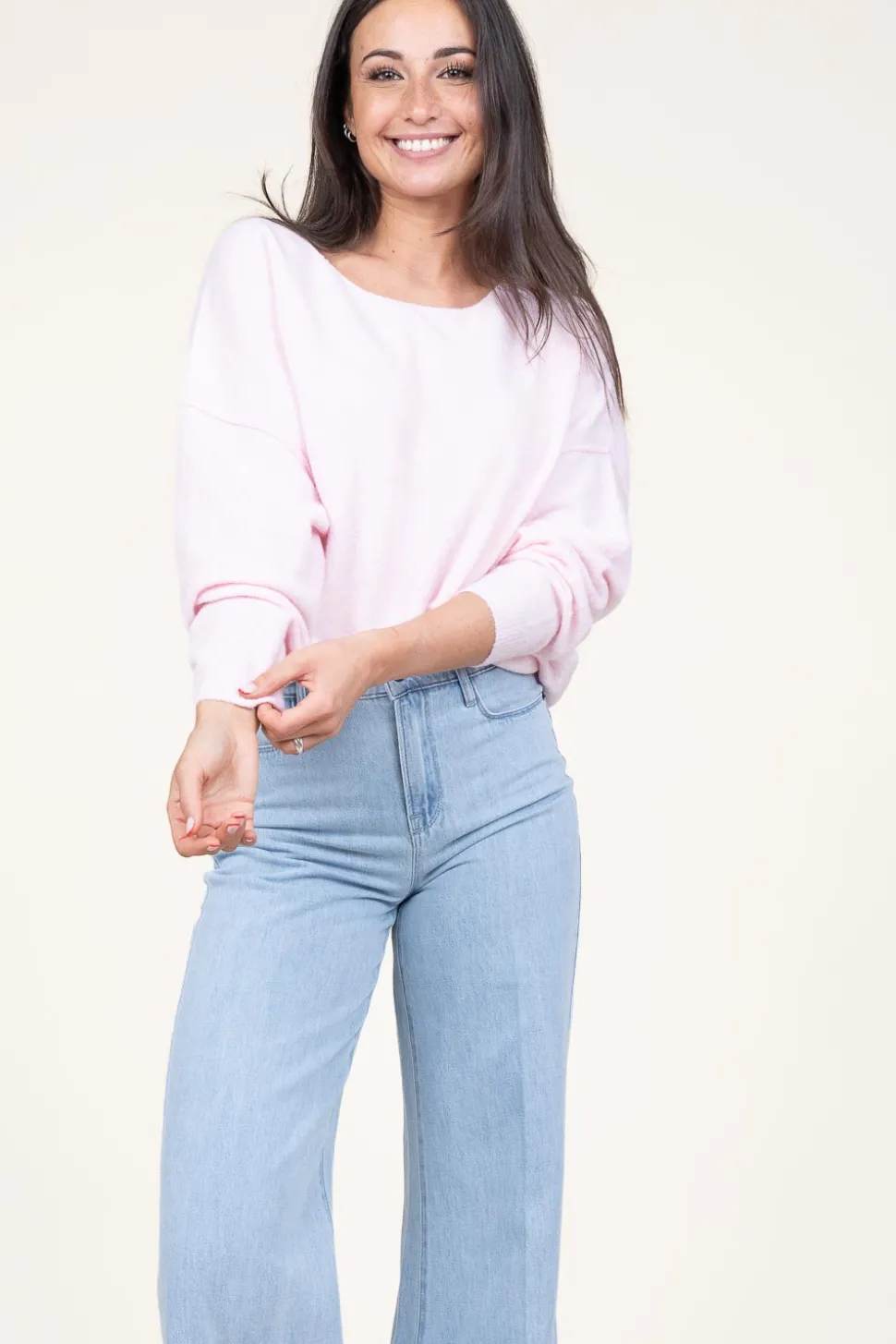 Store American Vintage Knitted Sweater Damsville | Baby Pink... | | Little Soho