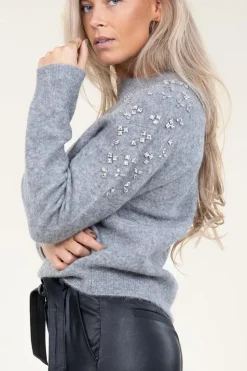 Cheap Second Female Knitted Sweater Sparkling | Grey... | | Little Soho