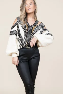 Shop Mes Demoiselles Knitted Sweater With Cut-Outs Misaki | Natural... | | Little Soho