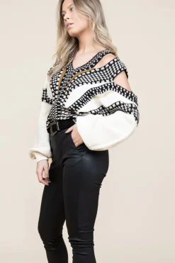 Shop Mes Demoiselles Knitted Sweater With Cut-Outs Misaki | Natural... | | Little Soho