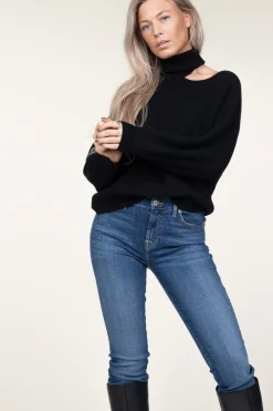 Store Dante 6 Knitted Sweater With Cut-Outs Marenna | Black... | | Little Soho