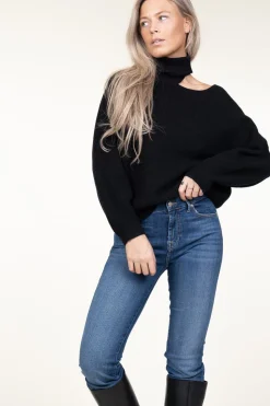 Store Dante 6 Knitted Sweater With Cut-Outs Marenna | Black... | | Little Soho