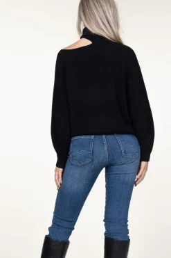 Store Dante 6 Knitted Sweater With Cut-Outs Marenna | Black... | | Little Soho