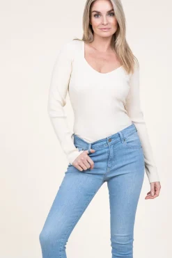 Shop Second Female Knitted Viscose Top Solia | Natural... | | Little Soho