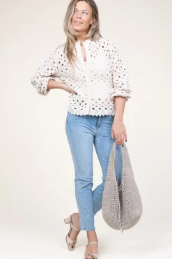 Sale Dante 6 Lace Blouse With Puffed Sleeves Afira | Natural... | | Little Soho