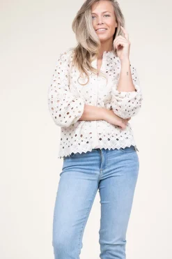 Sale Dante 6 Lace Blouse With Puffed Sleeves Afira | Natural... | | Little Soho