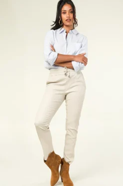 Cheap STUDIO AR Lamb Leather Stretch Joggers Naomi | Almond... | | Little Soho