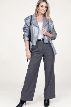 Clearance STUDIO AR Leather Biker Jacket Savannah | Silver... | | Little Soho