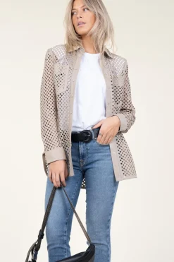 Cheap Ibana Leather Blouse Tjez | Taupe... | | Little Soho