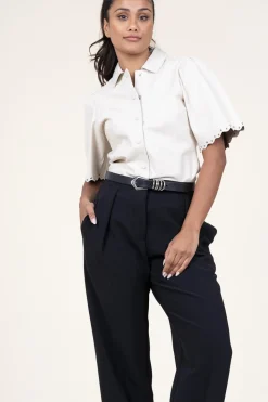 Cheap Ibana Leather Blouse With Studs Tanra | Natural... | | Little Soho