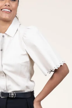 Cheap Ibana Leather Blouse With Studs Tanra | Natural... | | Little Soho