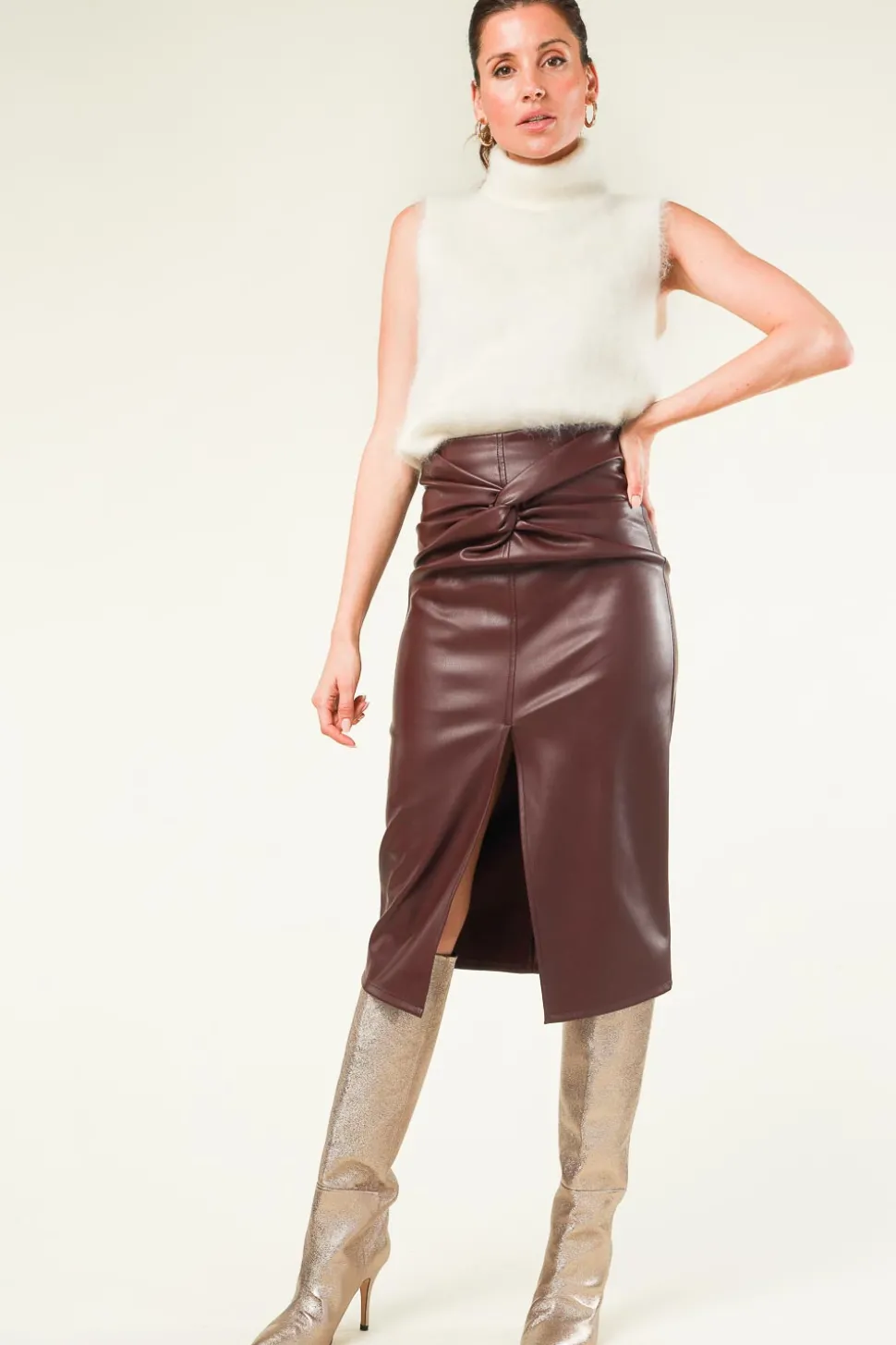 Shop Toral Leather Boots Aura | Metallic... | | Little Soho