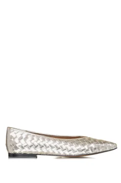 Hot Toral Leather Braided Flats Magda | Gold... | | Little Soho