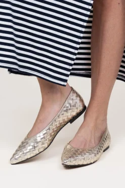 Hot Toral Leather Braided Flats Magda | Gold... | | Little Soho