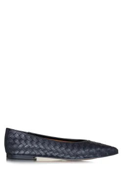 Cheap Toral Leather Braided Flats Magda | Black... | | Little Soho