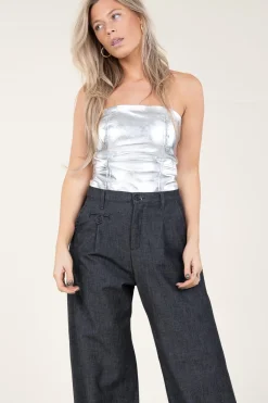 Outlet Ibana Leather Bustier Taar | Silver... | | Little Soho