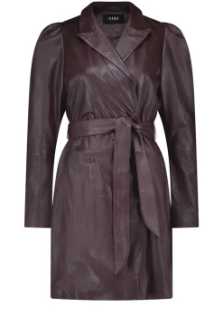 Fashion Ibana Leather Dress With Bow Belt Darcia | Bordeaux... | | Little Soho