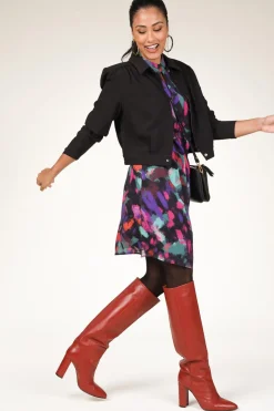 Best Toral Leather Knee Boots Sofia | Red... | | Little Soho
