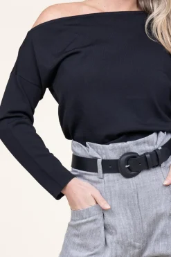 Best Sale Depeche Leather Metallic Belt Positano | Black... | | Little Soho