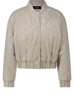 Best Ibana Leather Padded Jacket Jeromy | Taupe... | | Little Soho