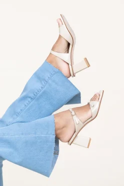 Sale 45374 Leather Sandals With Heel Marcelle | Green... | March23 | Little Soho