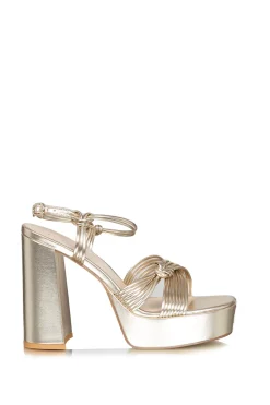 Best Sale Twinset Leather Sandals With Platform Camilla | Gold... | | Little Soho