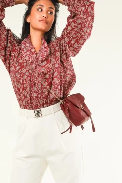 Sale Vanessa Bruno Leather Schoudertas Othilia Small | Bordeaux... | | Little Soho