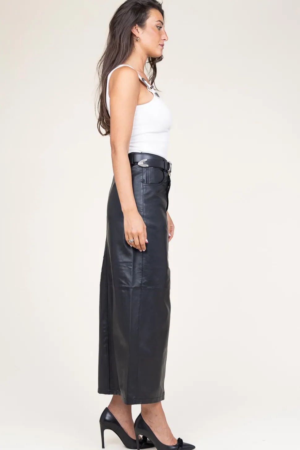 Outlet Alter Ego Leather Skirt Lima | Black... | | Little Soho