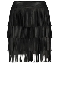 Fashion Ibana Leather Skirt With Frills Sivan | Black... | | Little Soho