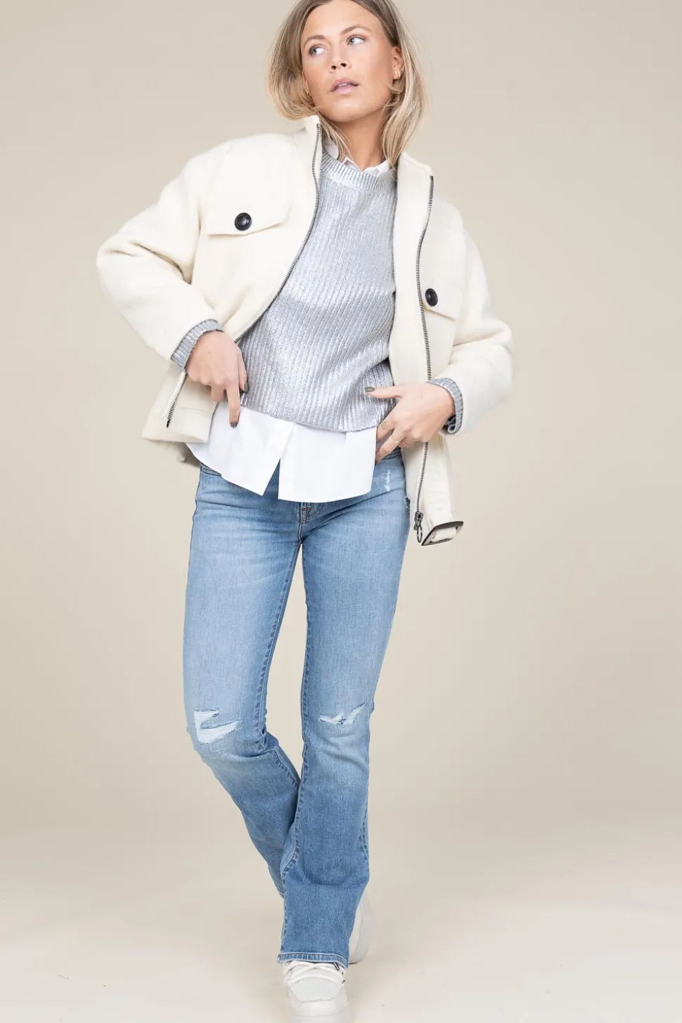 Online Est'Seven Leather Sneakers Mouton Fur | Natural... | | Little Soho