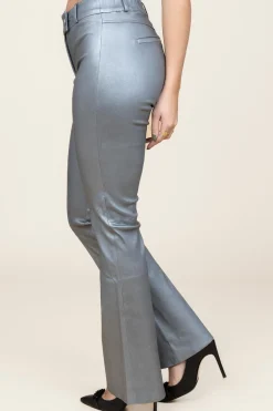 Discount STUDIO AR Leather Stretch Flared Pants Jaela | Silver... | | Little Soho