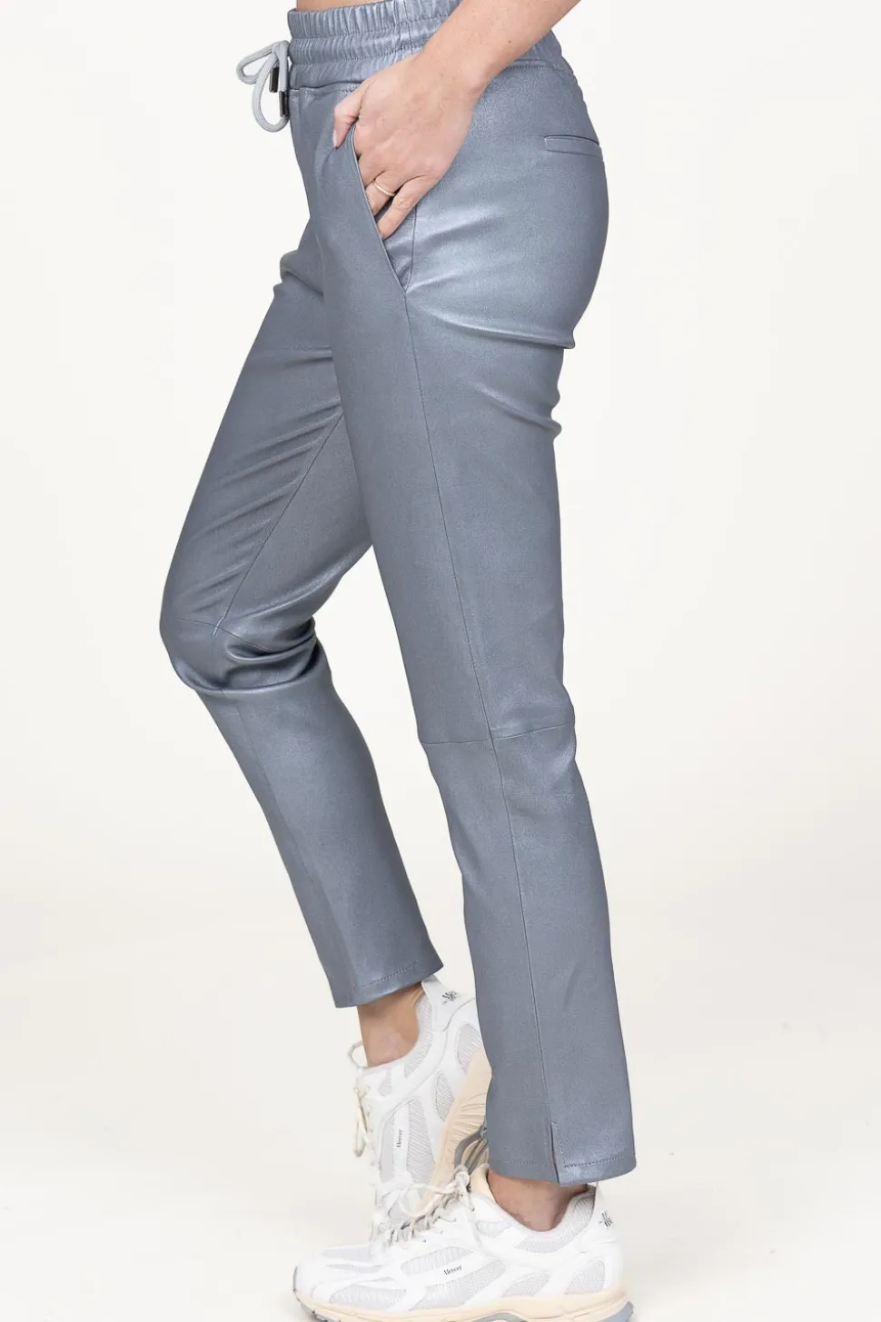 Best STUDIO AR Leather Stretch Jogger Naomi | Silver... | | Little Soho