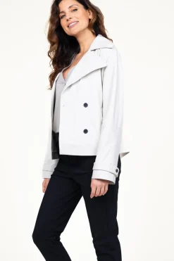 Cheap STUDIO AR Leather Trenchcoat Anza | White... | | Little Soho