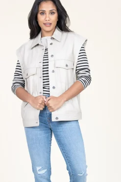 Shop Alter Ego Leather Waistcoat Caro | Natural... | | Little Soho